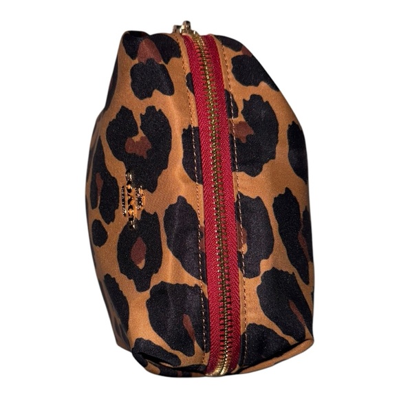 Coach Leopard Small Nylon Cosmetic Brown & Black Pouch - Picture 2 of 6